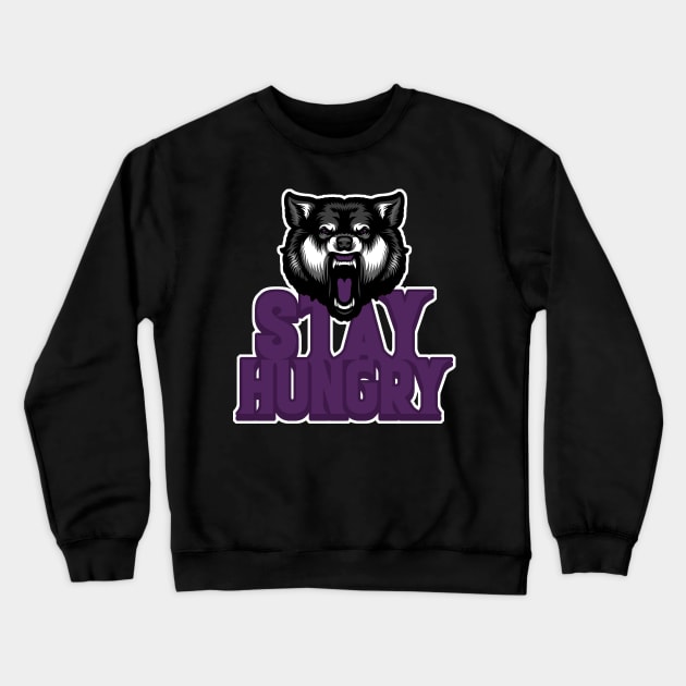 Stay Hungry Court Purple Crewneck Sweatshirt by funandgames